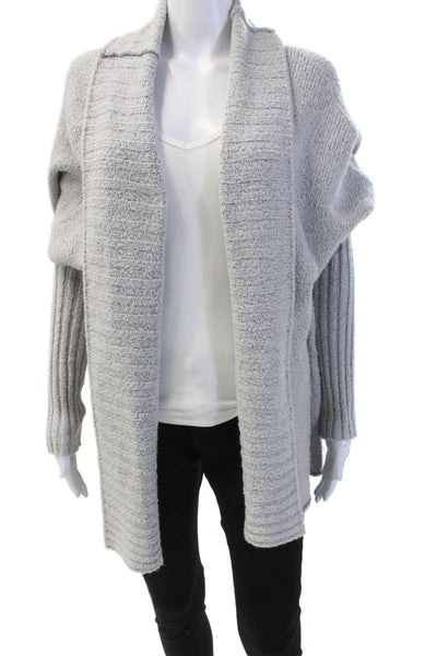 Feel the Piece Terre Jacobs Womens Cardigan Sweater Gray Size M