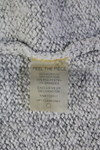 Feel the Piece Terre Jacobs Womens Cardigan Sweater Gray Size M