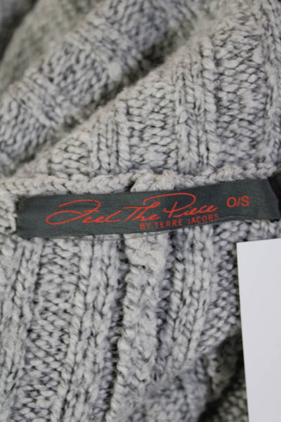 Feel the Piece Terre Jacobs Womens Cardigan Sweater Gray Size M