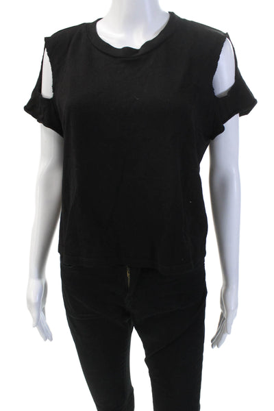 Lanston Womens Cutout Blouse Black Size M