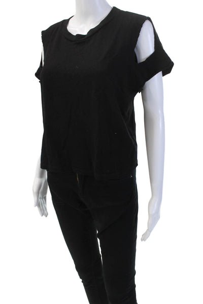 Lanston Womens Cutout Blouse Black Size M