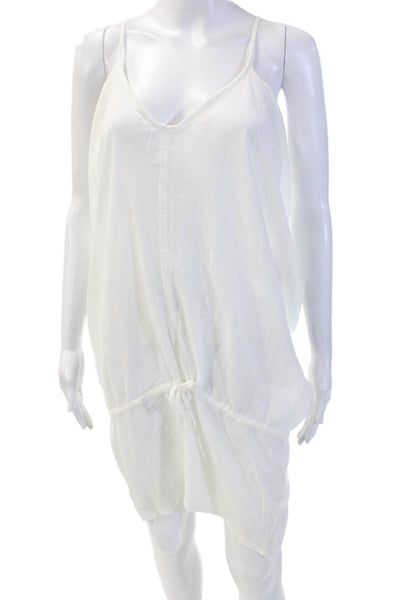 9seed Womens Scoop Neck Sheer Coverup Romper White Size 2