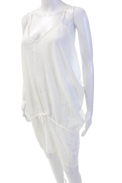 9seed Womens Scoop Neck Sheer Coverup Romper White Size 2