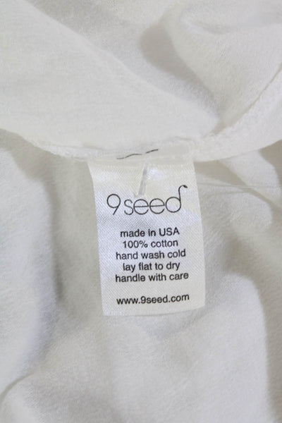 9seed Womens Scoop Neck Sheer Coverup Romper White Size 2