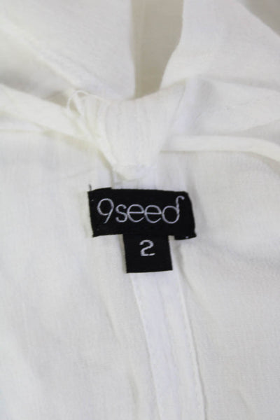 9seed Womens Scoop Neck Sheer Coverup Romper White Size 2
