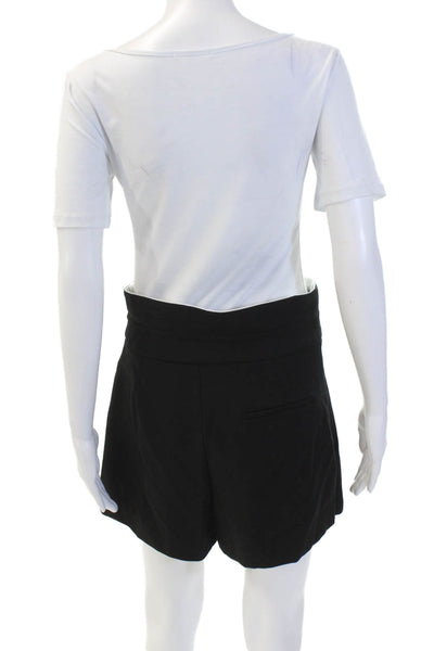 Zara Womens Pleated Foldover Waist Mini Skort Black Size M
