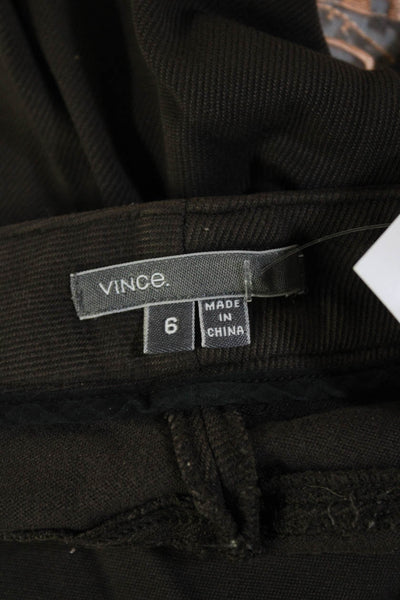 Vince Womens Zipper Fly Mid Rise Woven Ankle Pants Dark Gray Size 6