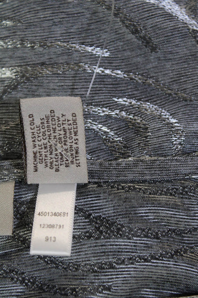 Chicos Womens 3/4 Sleeve Scoop Neck Abstract Blouse Gray Size 2