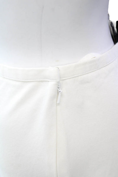 J. Mclaughlin Womens Side Zip High Rise Pleated Trouser Pants White Cotton 8