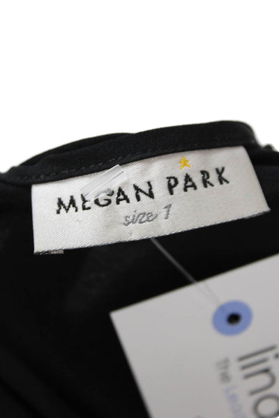 Megan Park Womens Basic Spaghetti Strap Slip Dress Solid Black Size 1