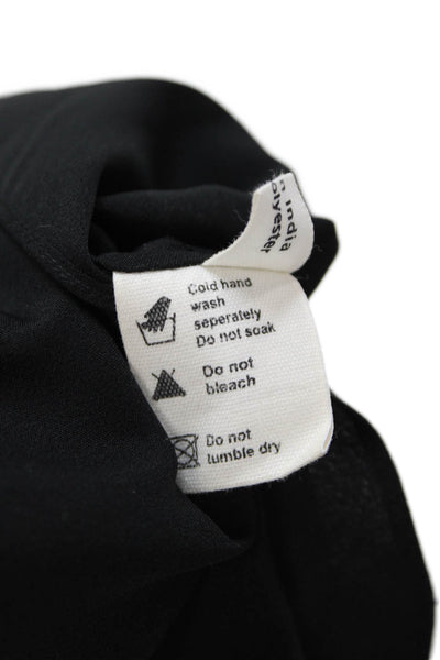 Megan Park Womens Basic Spaghetti Strap Slip Dress Solid Black Size 1