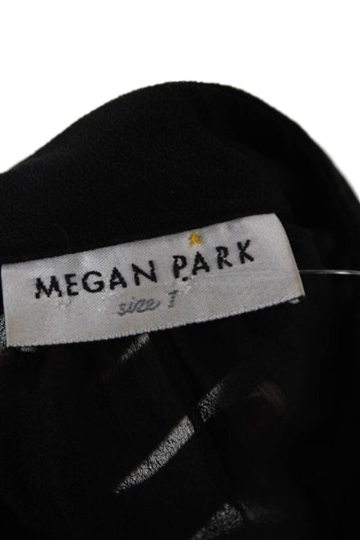 Megan Park Womens Sheer Rhinestoned Cuff Detail Mini Dress Black Size 1