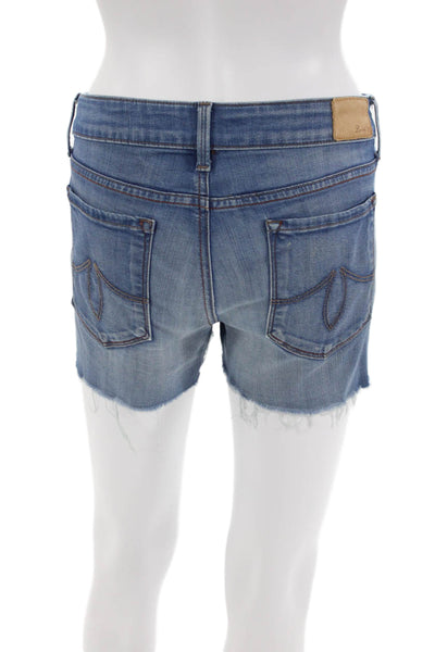 Level 99 Womens Cotton Distressed Detail Pocketed Denim Shorts Blue Size 29