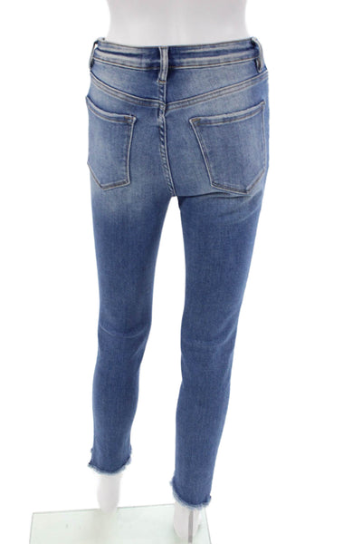 Vervet Womens Cotton Distressed Ankle Detail Pocketed Skinny Jeans Blue Size 26