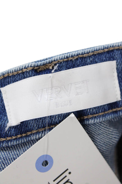 Vervet Womens Cotton Distressed Ankle Detail Pocketed Skinny Jeans Blue Size 26