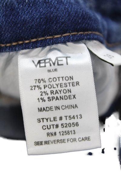 Vervet Womens Cotton Distressed Ankle Detail Pocketed Skinny Jeans Blue Size 26