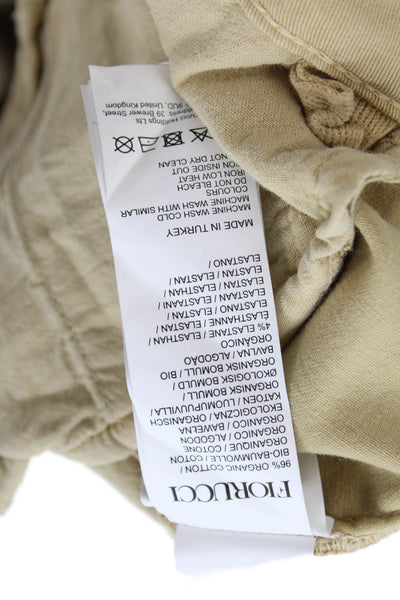 Fiorucci Womens Cotton Wide Cuffed Leg Pocketed Casual Pants Beige Size 29