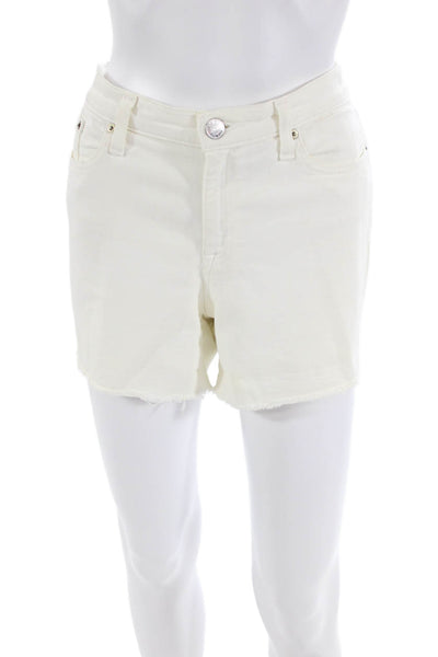J Crew Womens Cotton Raw Hem Detail Pocketed Denim Shorts White Size 29