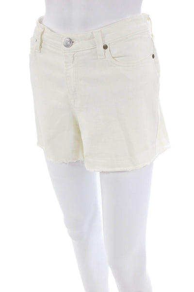 J Crew Womens Cotton Raw Hem Detail Pocketed Denim Shorts White Size 29