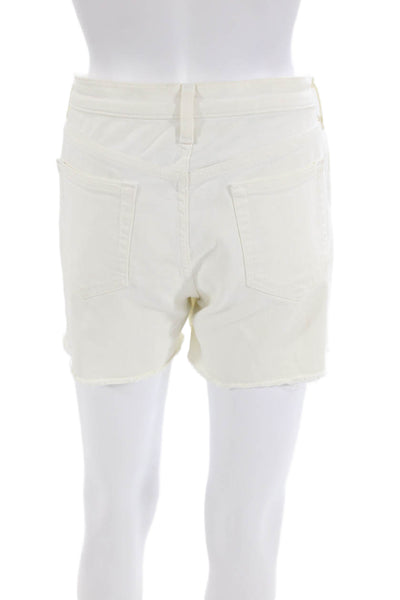 J Crew Womens Cotton Raw Hem Detail Pocketed Denim Shorts White Size 29