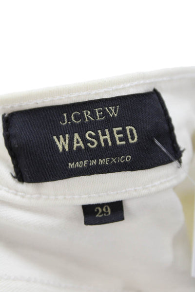 J Crew Womens Cotton Raw Hem Detail Pocketed Denim Shorts White Size 29