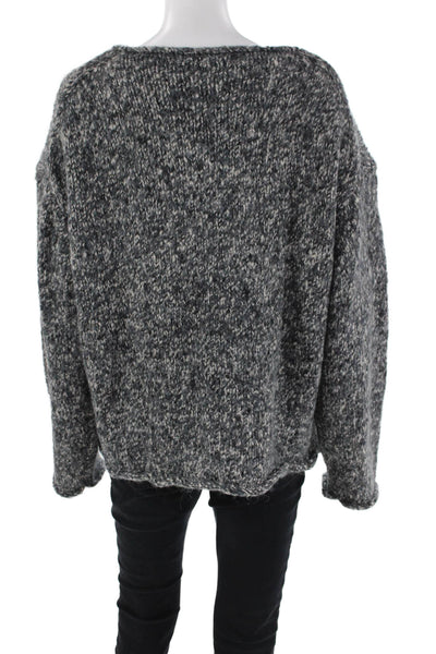 Zara Womens Chunky Knitted Long Sleeve Round Neck Sweater Gray Size S