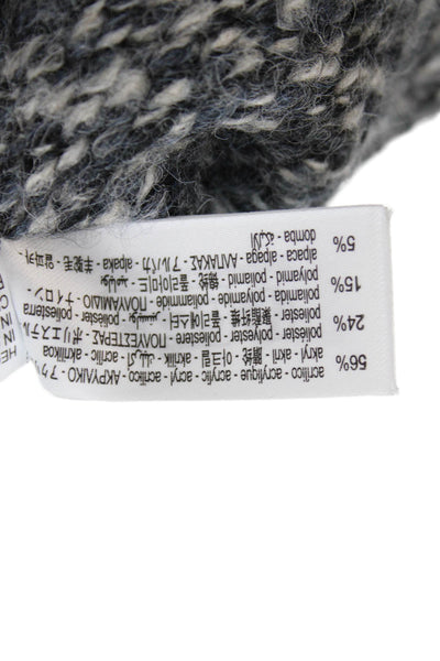 Zara Womens Chunky Knitted Long Sleeve Round Neck Sweater Gray Size S