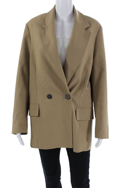 Zara Womens Double Breasted Long Sleeve Blazer Jacket Brown Size XS