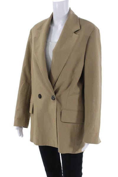 Zara Womens Double Breasted Long Sleeve Blazer Jacket Brown Size XS