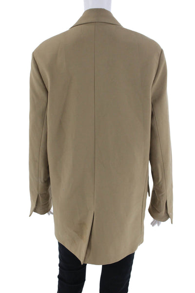 Zara Womens Double Breasted Long Sleeve Blazer Jacket Brown Size XS