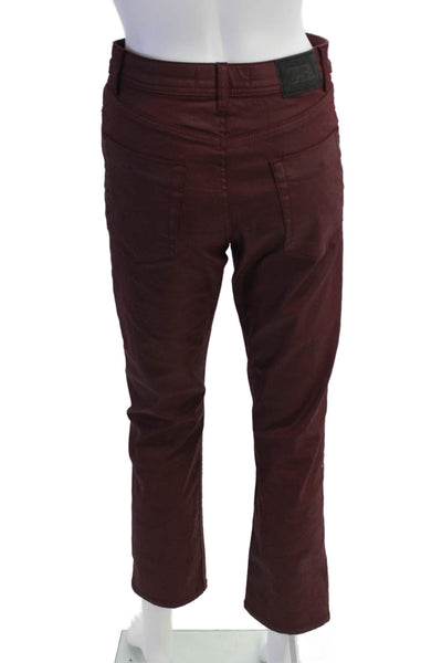Zara Womens High Rise Slim Leg Jeans Barbeque Red Cotton Size 6