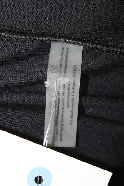 Commando Womens Faux Leather High Rise Jogger Pants Black Size Medium