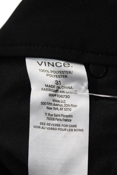 Vince Mens Slim Fit Dylan High Rise Zip Up Pants Black Size 31