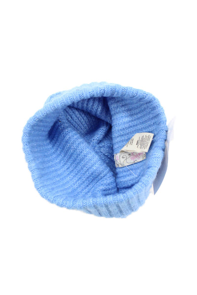 Free People Womens Pull On Winter Beanie Hat Blue Size One Size