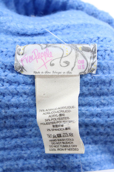 Free People Womens Pull On Winter Beanie Hat Blue Size One Size