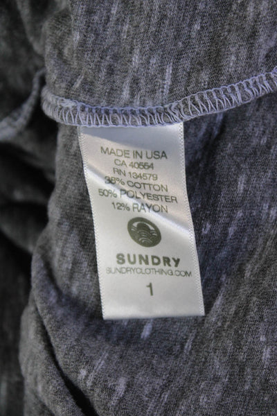Sundry Womens Graphic T-Shirt Gray Size 1