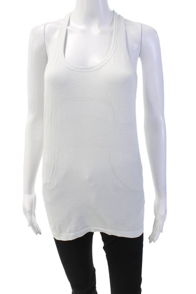 Lululemon Womens Striped Racer Back Sleeveless Tank Top White Size 8
