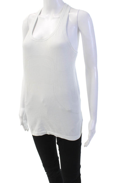 Lululemon Womens Striped Racer Back Sleeveless Tank Top White Size 8