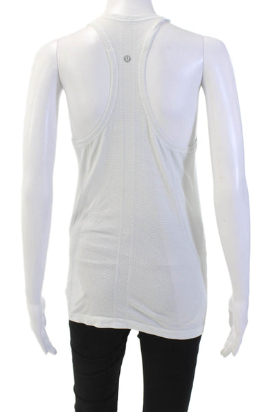 Lululemon Womens Striped Racer Back Sleeveless Tank Top White Size 8
