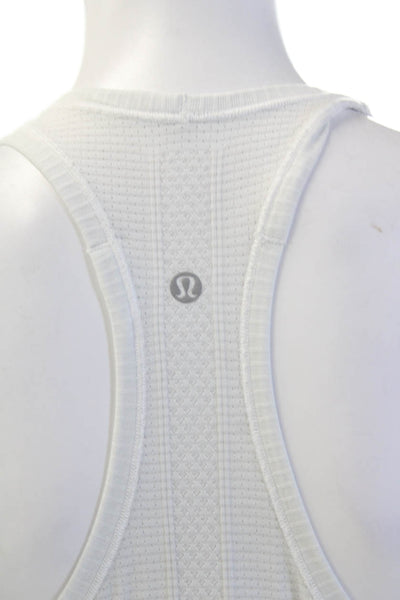 Lululemon Womens Striped Racer Back Sleeveless Tank Top White Size 8
