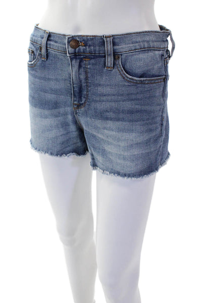 J Crew Womens Button Zip Cotton Denim Shorts Blue Size EUR 26