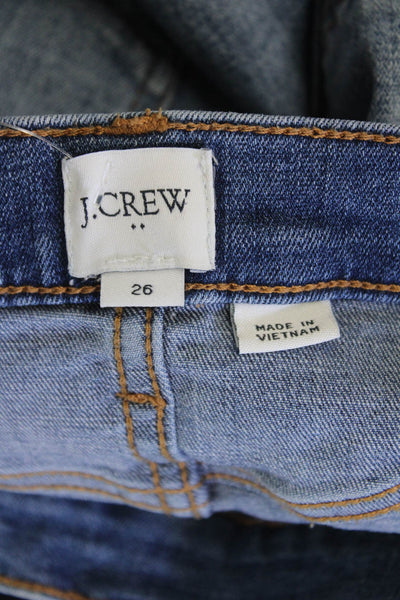 J Crew Womens Button Zip Cotton Denim Shorts Blue Size EUR 26