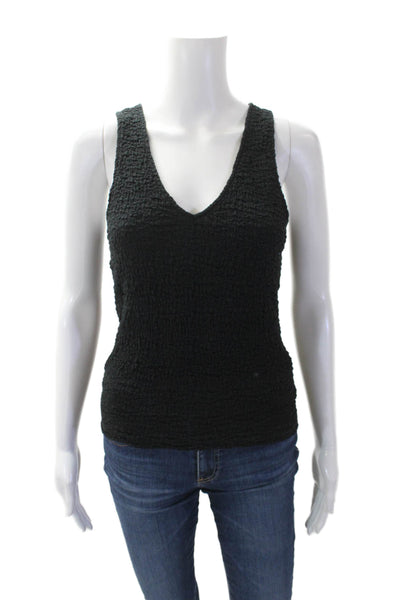 A New Day Womens Textured V-neck Sleeveless Tank Top Black Size S