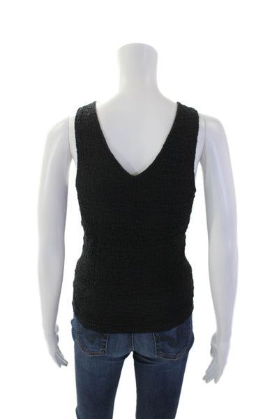 A New Day Womens Textured V-neck Sleeveless Tank Top Black Size S