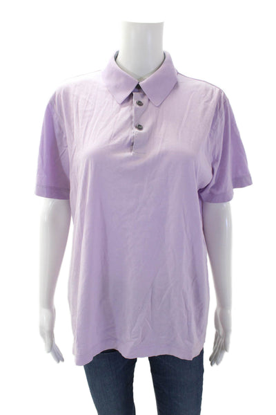 Boss Hugo Boss Womens Cotton Short Sleeve V-neck Top Purple Size L
