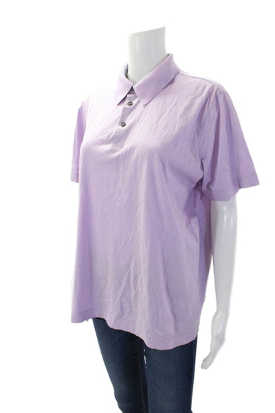 Boss Hugo Boss Womens Cotton Short Sleeve V-neck Top Purple Size L