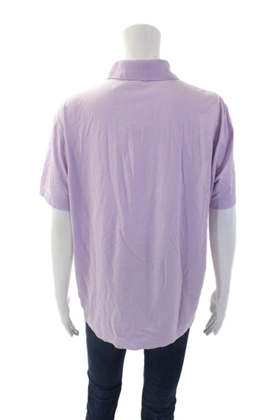 Boss Hugo Boss Womens Cotton Short Sleeve V-neck Top Purple Size L