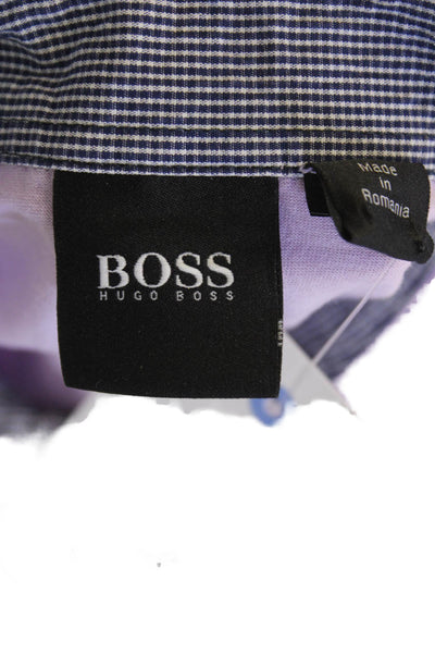 Boss Hugo Boss Womens Cotton Short Sleeve V-neck Top Purple Size L