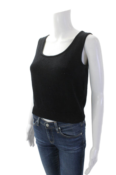 St. John Womens Round Neck Sleeveless Knit Tank Top Black Size S