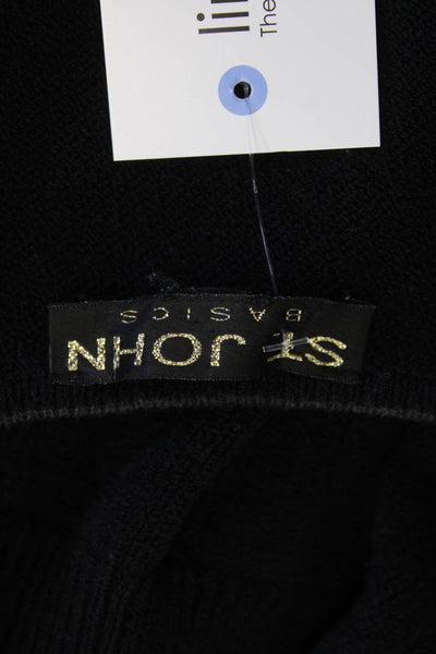 St. John Womens Round Neck Sleeveless Knit Tank Top Black Size S